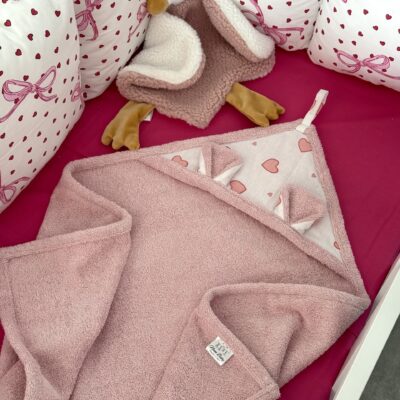 Peškir sa ušima frotirni – roze srca
