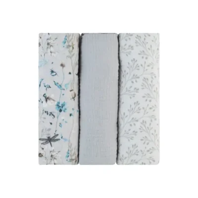 Kikka boo muslin pelene,set 3 kom,100x100cm,dreamy fields gr