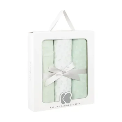 Kikka boo muslin set za povijanje 3kom 80/80cm,leaves mint