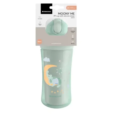 Kikka boo Šalica sa silikonskom slamkom 220ml,moony me mint