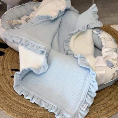 Dekica muslin teddy – plava
