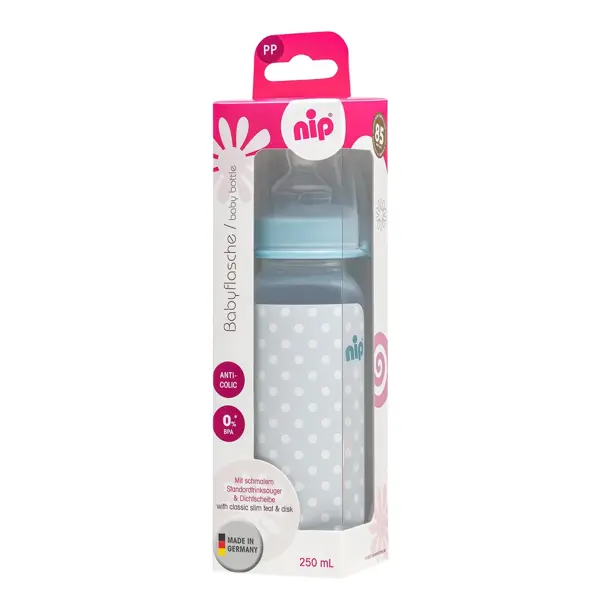 Nip pp bočica trendy, 250 ml, vel.1, flow m, boy