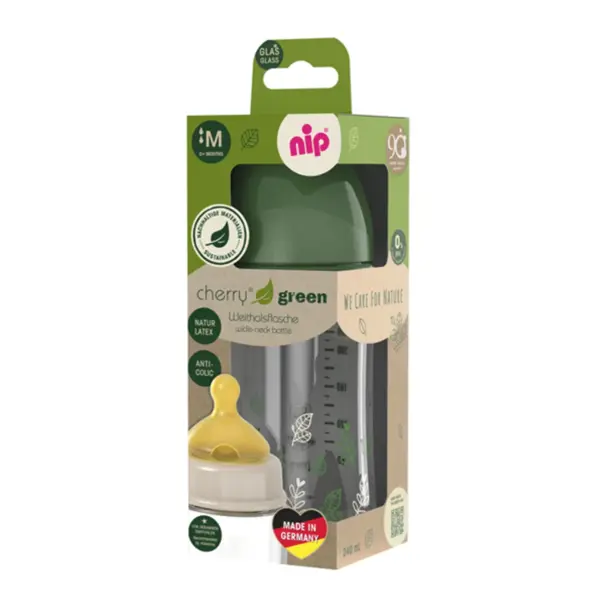Nip staklena boca Širokog grla,cherry green boy,green,240ml