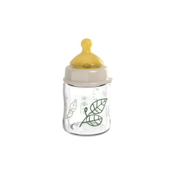 Nip staklena boca Širokog grla,cherry green girl,beige,120ml