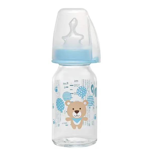 Nip staklena bočica standard,125ml,vel.1, flow s mix