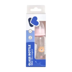 Kikka boo staklena boca za hranjenje 120ml,savanna pink