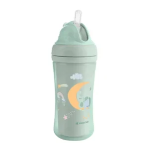 Kikka boo Šalica sa silikonskom slamkom 220ml,moony me mint