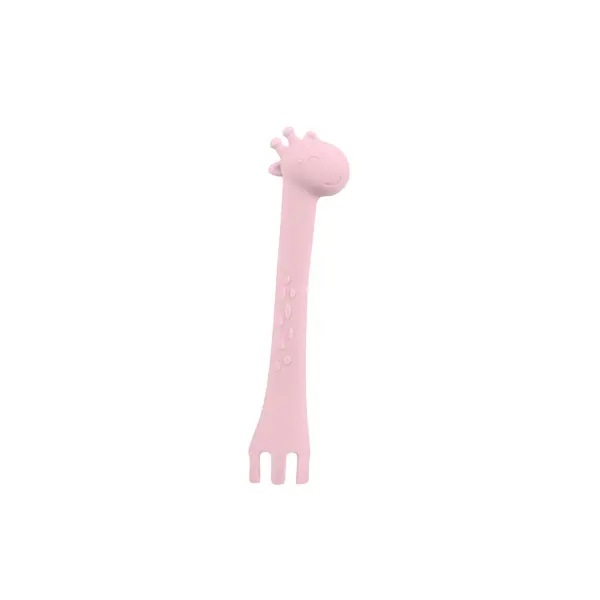 Silikonska kašika giraffe pink