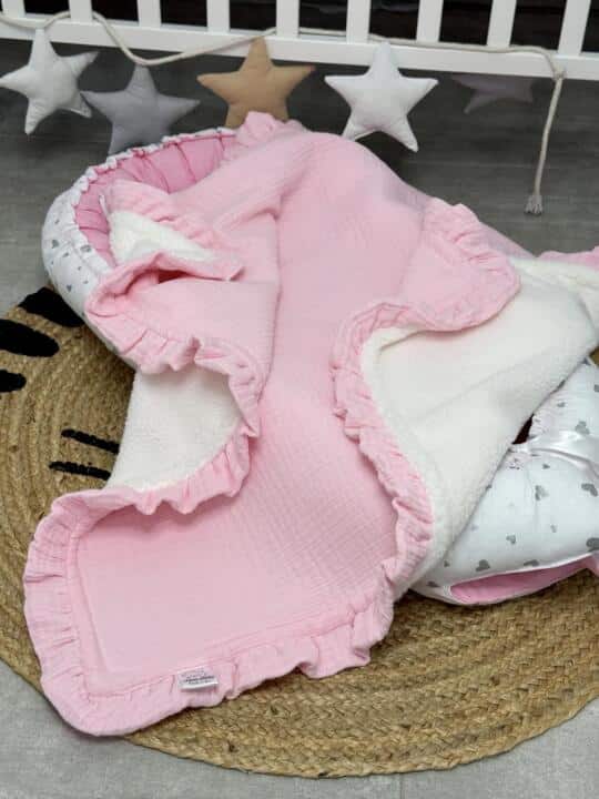 Dekica muslin teddy – roze